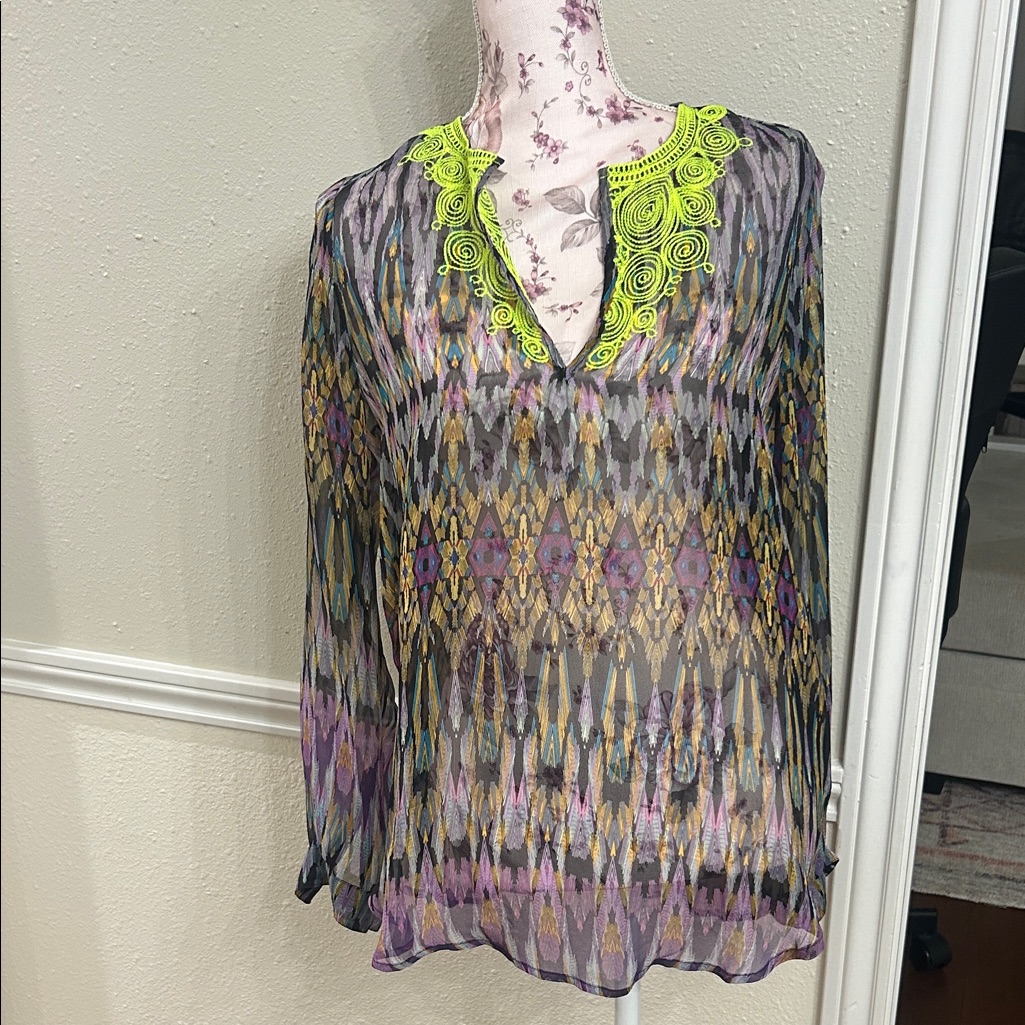 Twelfth Street By Cynthia Vincent Womens Sheer Silk Tunic Twelfth Street By Cynthia Vincent Womens Sheer Silk Tunic